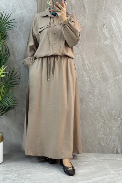 LYOCELL ETEKLİ TAKIM Bej