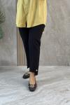 PAÇA DÜĞMELİ ESTETİK KUMAŞ PANTOLON Siyah