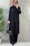 DÜĞMELİ EXCELENT PANTOLONLU TAKIM Siyah