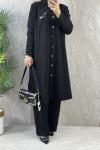 DÜĞMELİ EXCELENT PANTOLONLU TAKIM Siyah