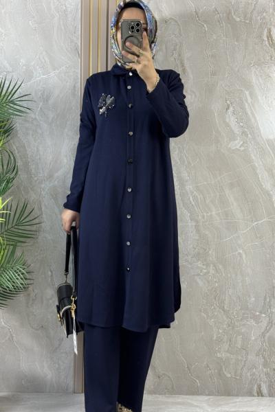 DÜĞMELİ EXCELENT PANTOLONLU TAKIM Lacivert