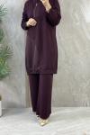 ALTI PARAŞÜT DETAYLI PANTOLONLU TAKIM Bordo