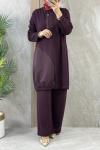 ALTI PARAŞÜT DETAYLI PANTOLONLU TAKIM Bordo