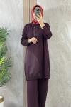 ALTI PARAŞÜT DETAYLI PANTOLONLU TAKIM Bordo
