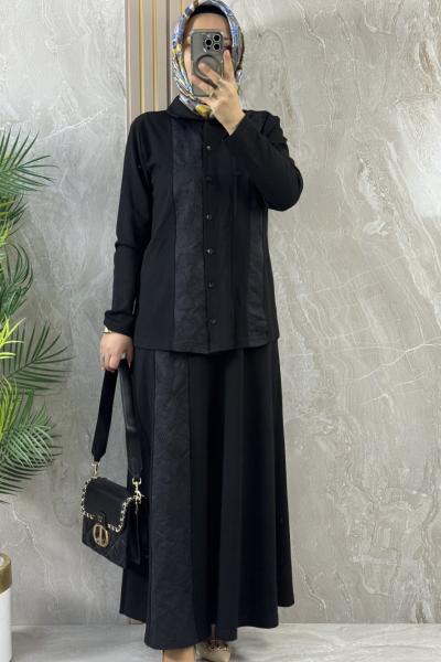 NAKIŞ DETAYLI TAKIM Siyah