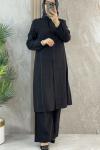 UZUN TUNİKLİ PANTOLONLU TAKIM Siyah