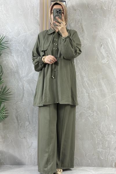 FERMUARLI BEL BAĞCIKLI TAKIM Haki