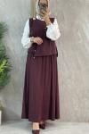 3 LÜ YELEKLİ TAKIM Bordo