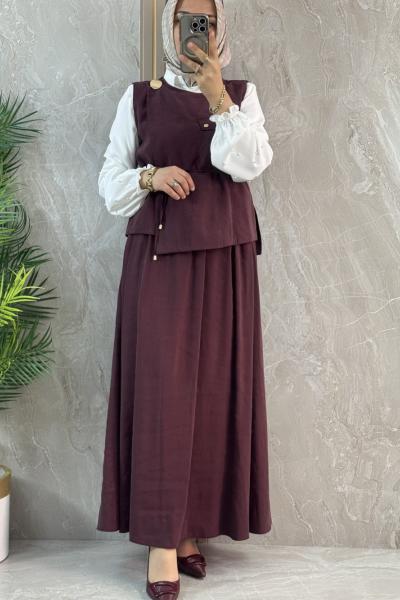 3 LÜ YELEKLİ TAKIM Bordo