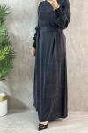 OMUZ DETAYLI CUPRA ELBİSE Siyah