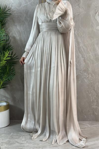 JANJAN ABİYE ELBİSE  Taş Rengi