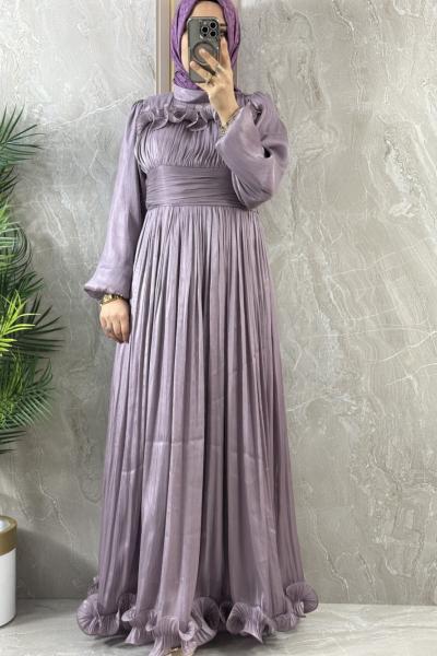 JANJAN ABİYE ELBİSE  Lila