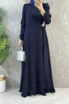 KUŞAK TAŞ DETAYLI ABİYE Lacivert