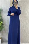 DÜĞME DETAYLI ABİYE indigo Mavi