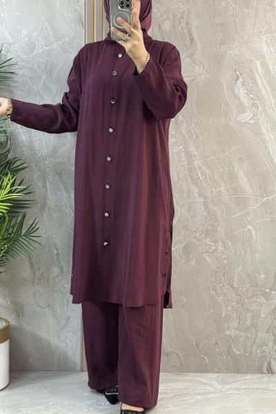 BÜYÜK BEDEN MODAL TAKIM Bordo