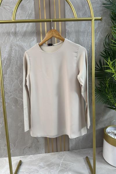 ŞİFONLU PENYE KOLLU İÇLİK Bej