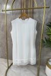 ŞİFONLU PENYE İÇLİK TUNİK Beyaz