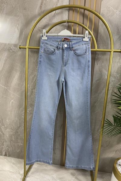 İSPANYOL PAÇA KOT PANTOLON BUZ MAVİSİ