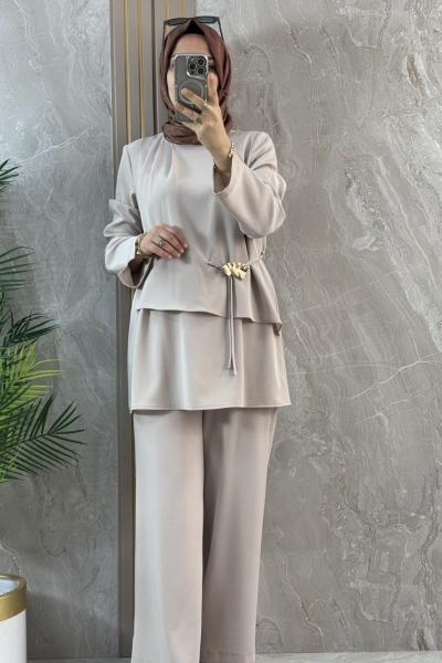 PANTOLONLU ŞIK TAKIM Bej