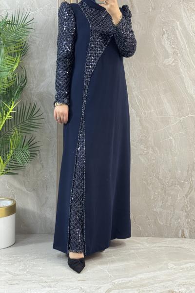 TAŞ İŞLEMELİ ABİYE Lacivert