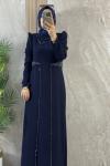 SİYAH TAŞ DESEN ABİYE Lacivert Marin