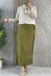 PİLİSELİ ŞIK ETEK Fıstık Yeşili