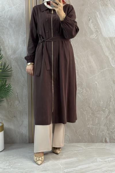 ZIMBA KUŞAKLI GİYÇIK Kahverengi