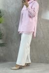 İÇİ FİLELİ GÖMLEK Pembe