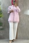 İÇİ FİLELİ GÖMLEK Pembe