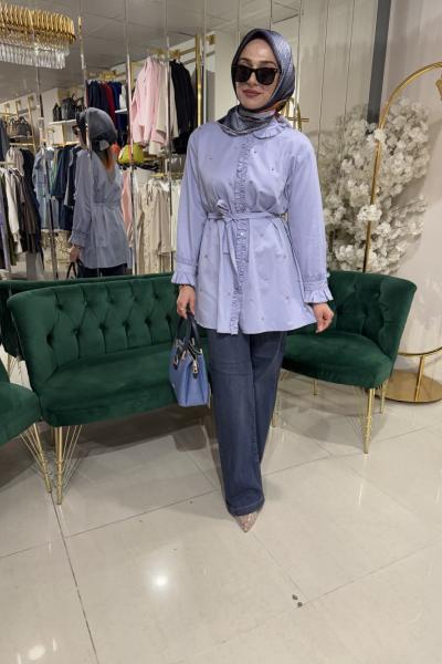 4347 SATEN TUNİK Lila