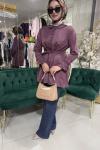 4347 SATEN TUNİK Bordo