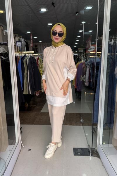 BAMBU PANTOLONLU TAKIM Bej