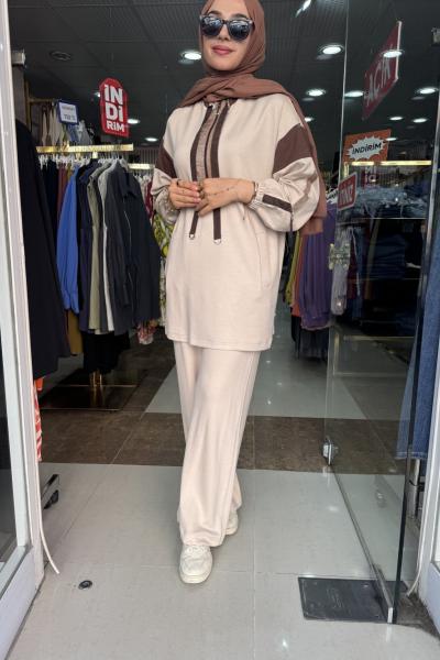 BAMBU PANTOLONLU TAKIM Bej