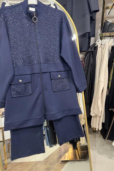 BAYETLİ PANTOLONLU TAKIM Lacivert