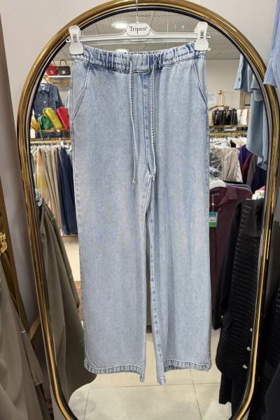 BELİ LASTİKLİ PANTOLON BUZ MAVİSİ