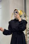 BNN1110 BÜRÜMCÜK Kumaş elbise Siyah