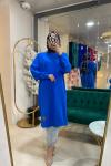 BNN270025 SWEAT SHIRT UZUN TUNİK Saks Mavisi