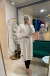 BNN270025 SWEAT SHIRT UZUN TUNİK Ekru