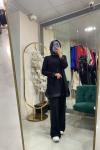 BNN4076 FENDY PANTOLONLU TAKIM Siyah