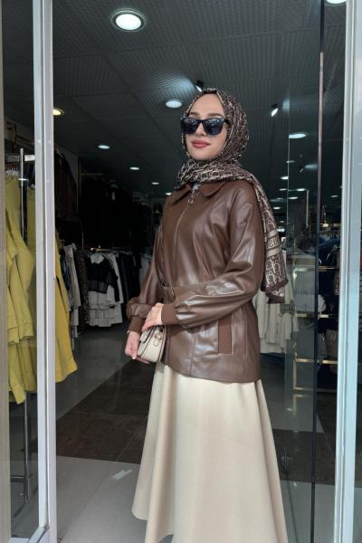 DERİ CEKET Kahverengi