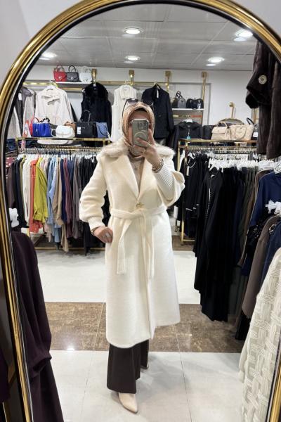 DİAGONEL ANGORA KABAN Bej