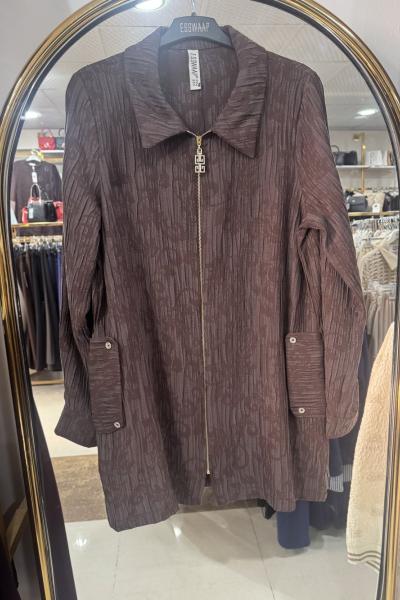 FERMUAR DETAY TUNİK Kahverengi