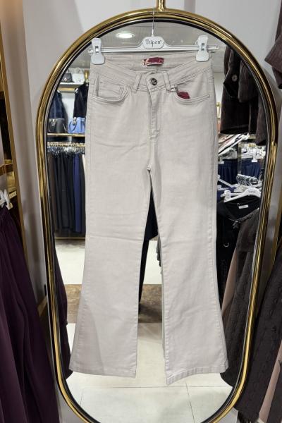 İSPANYOL PAÇA KOT PANTOLON Bej