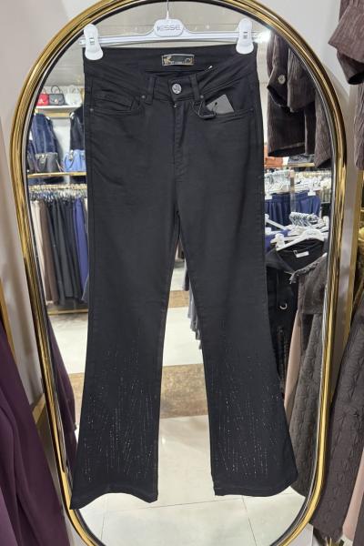 İSPANYOL PAÇA KOT PANTOLON Siyah