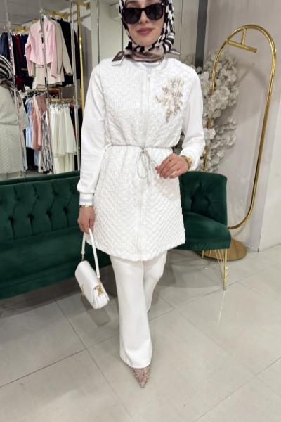 JAKAR YELEK PANTOLON TAKIM 3 LÜ TAKIM Beyaz