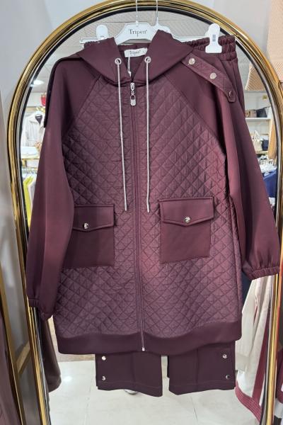 KAPİTONE CEKETLİ SCUBA TAKIM Bordo