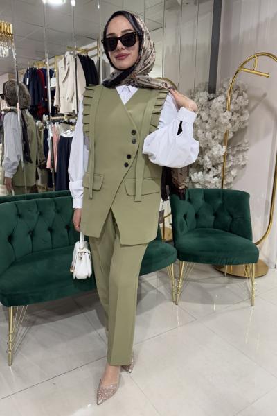 KEMERLİ HAVUÇ PANTOLON Yeşil