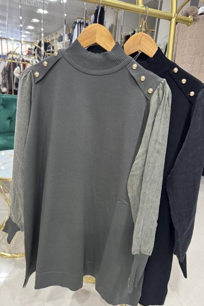 KOLU QUPRA MERSERİZE TUNİK Haki