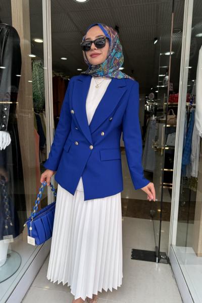 403 Kruvaze BLAZER Ceket Mavi