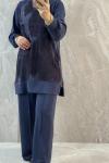 KUPRA DETAYLI PİKE KUMAŞ TAKIM Lacivert